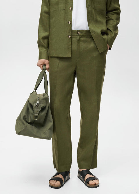 Mango trousers magali in green