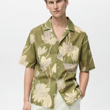 Mango shirt venezia in green