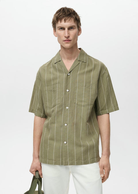 Mango shirt essauira in green