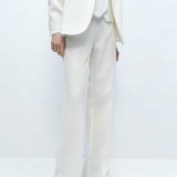 Mango trousers iguana in off white