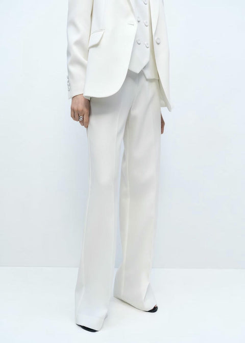 Mango trousers iguana in off white