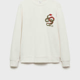 Mango sweatshirt kraitc in off white