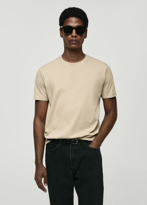 Mango t-shirt cherlo in beige