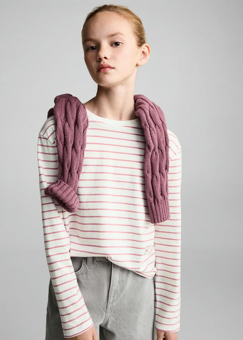 Mango t-shirt stripes in pink