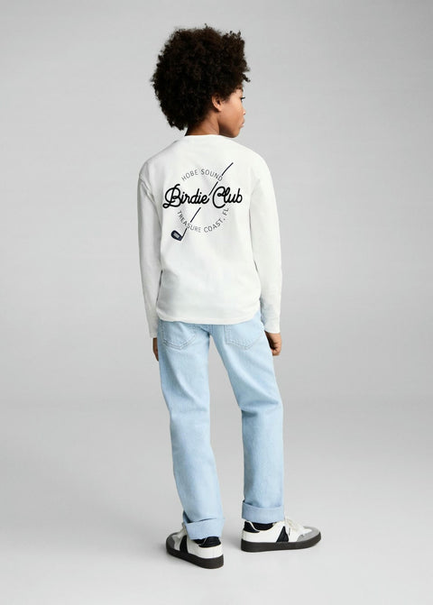 Mango t-shirt birdie in off white