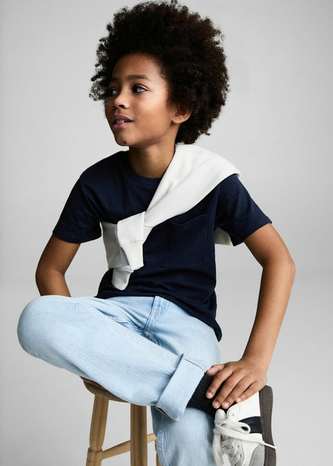 Mango t-shirt basica8 in navy
