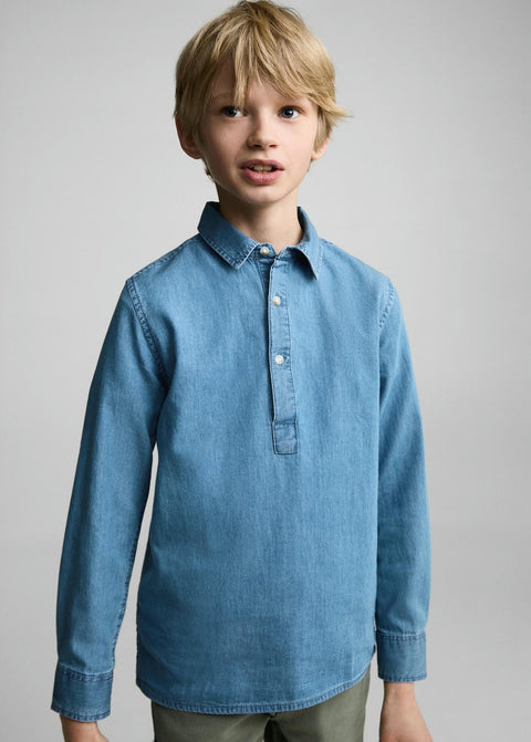 Mango shirt mario in medium denim
