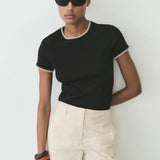 Mango t-shirt lirio in black