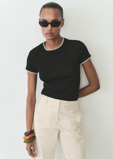 Mango t-shirt lirio in black