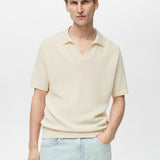 Mango poloshirt denis in ivory