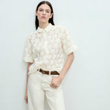 Mango blouse daisy in raw-unbleached