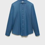 Mango shirt chambre in medium denim