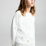 Mango sweatshirt mirrors in off white