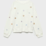 Mango sweatshirt mirrors in off white