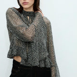 Mango blouse splash in black
