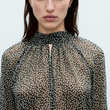 Mango blouse splash in black