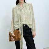 Mango blouse belle in green