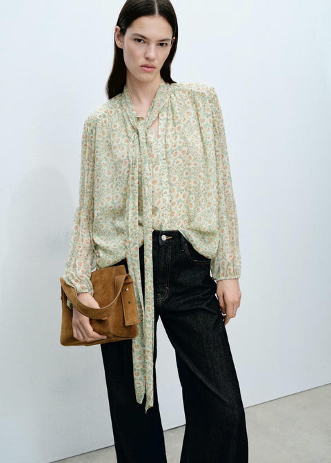 Mango blouse belle in green