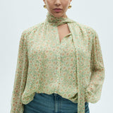 Mango blouse belle in green
