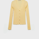 Mango cardigan bugambi in pastel yellow