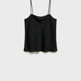 Mango top pluma in black