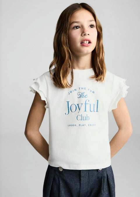 Mango t-shirt joyful in off white