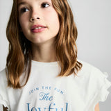 Mango t-shirt joyful in off white