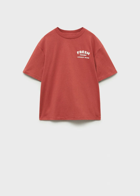 Mango t-shirt foodies in red