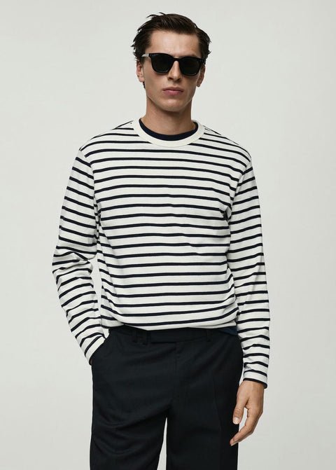 Mango t-shirt marinier in navy