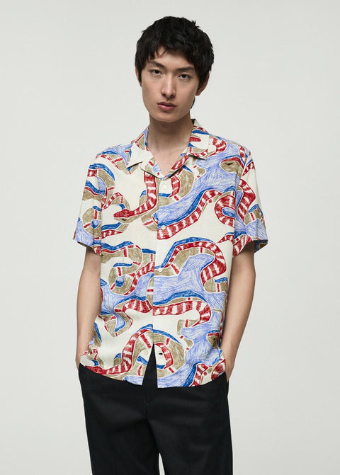 Mango shirt piton in red