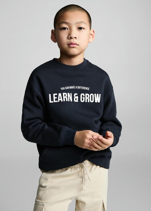 Mango sweatshirt learn in navy