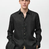 Mango shirt parrot in black