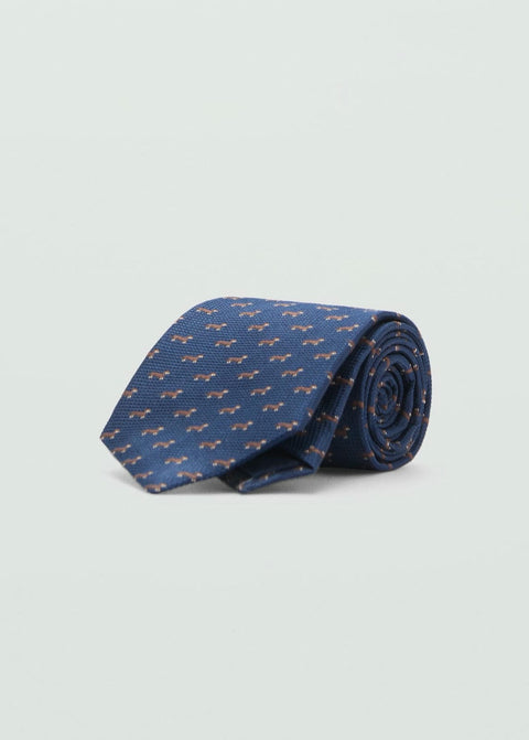 Mango tie animal2 in navy