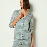 Etam bacco - chemise ml in green print