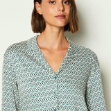 Etam bacco - chemise ml spe in blue/green print