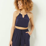 Etam cheeta - cropped top in midnight blue