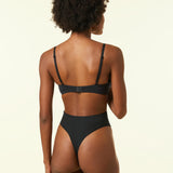 Etam perfect coton - tanga midi in black