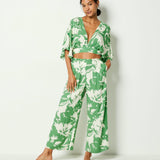 Etam jubika - pantalon 7-8 in blue green print
