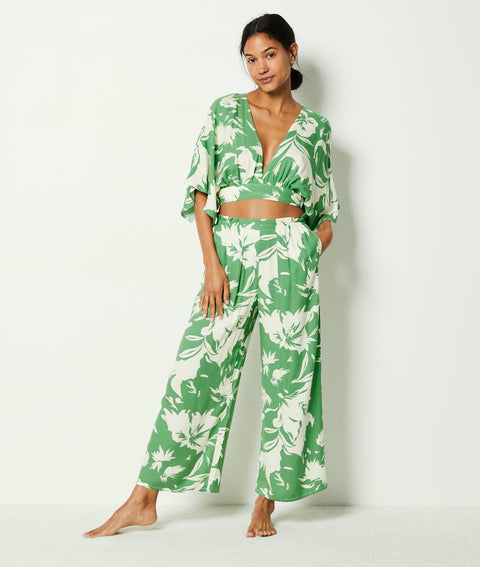 Etam jubika - pantalon 7-8 in blue green print