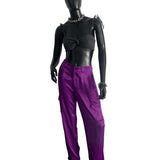 Primark silk cargo trousers in purple