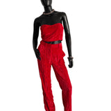 Primark velvet bandeau top in red