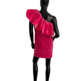 Primark velvet one shoulder dress in pink
