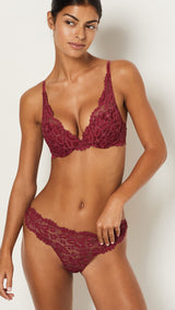 Etam legende n3 triangle bra in burgundy