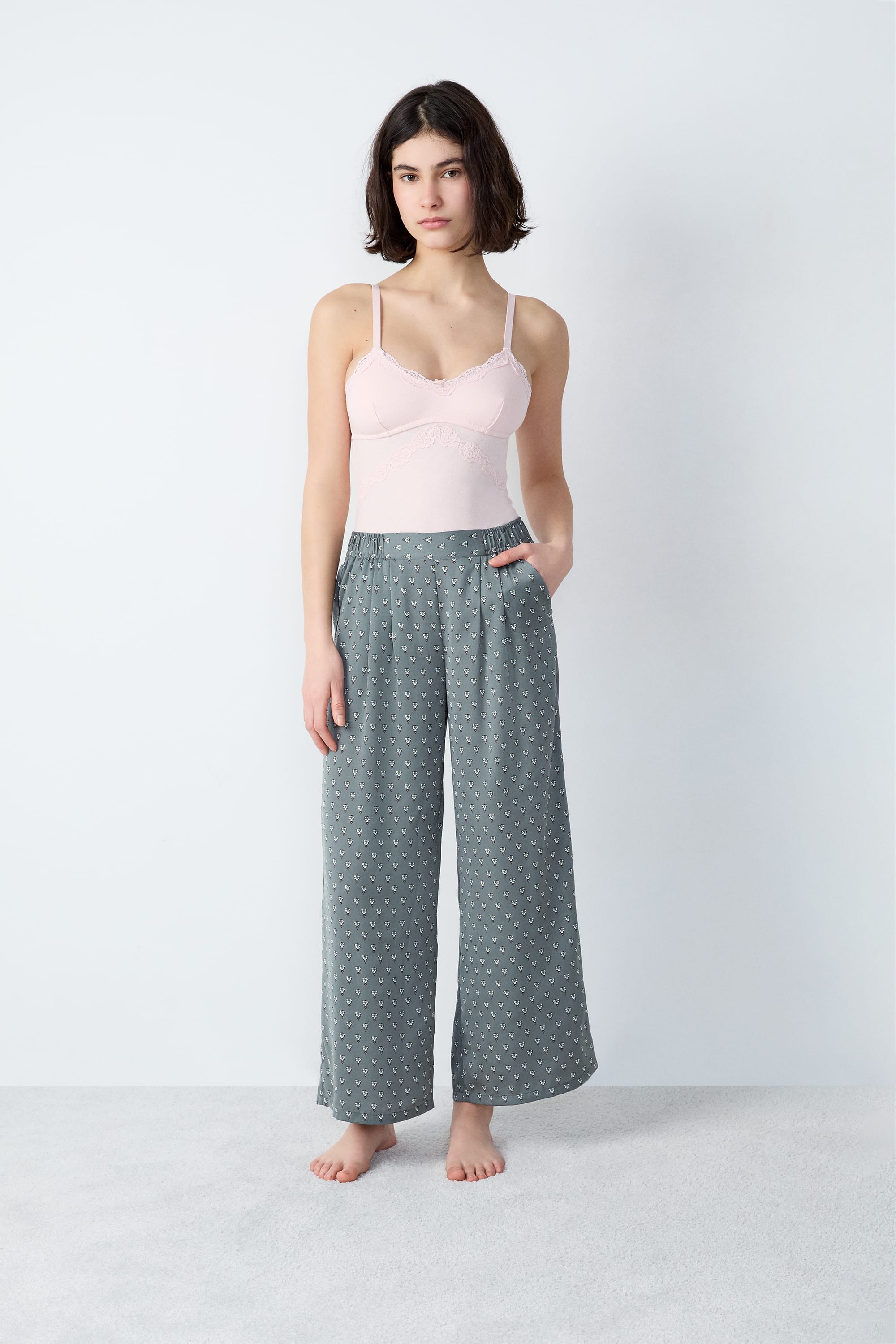 Etam rhett pantalon in green print