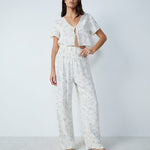 Etam reese pantalon in blue/green print