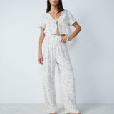 Etam reese pantalon in blue/green print
