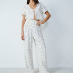 Etam reese pantalon in blue/green print