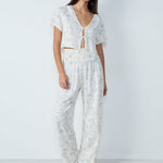 Etam reese pantalon in blue/green print