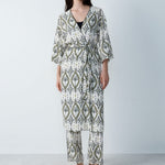 Etam nytro deshabille in blue/green print
