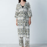 Etam nytro deshabille in blue/green print